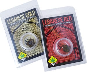 Two packaged Lebanese Gold brand cannabis products | Dockside Cannabis
