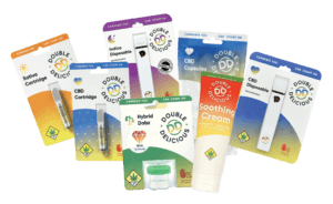 A group image of the cannabis products Double Delicious carries
