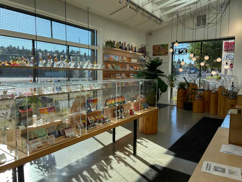Product display at Dockside Cannabis Ballard